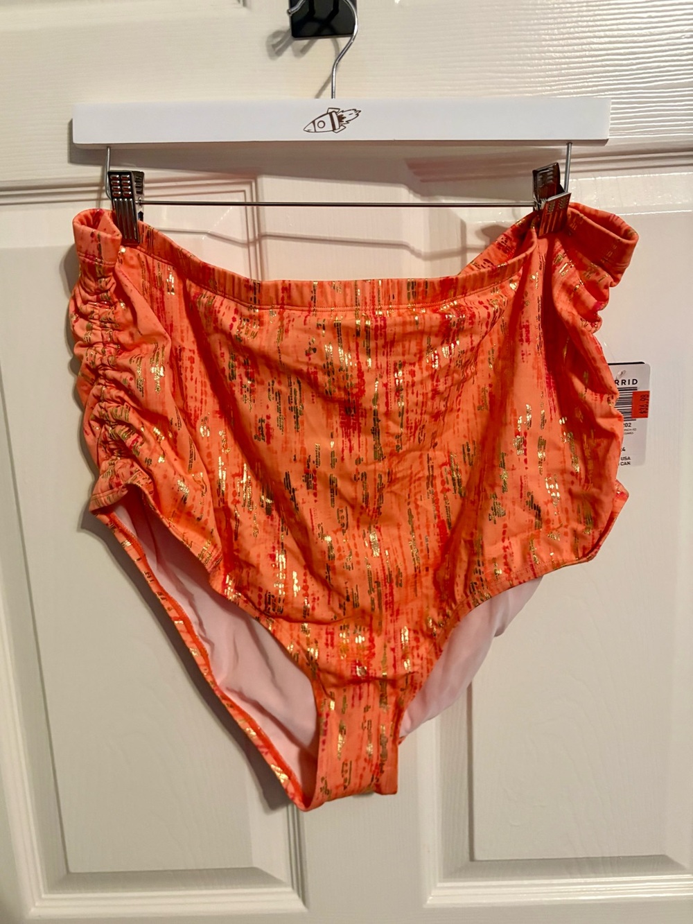 170- NWT torrid 3 Orange Metallic-Accent Swim Bottoms
